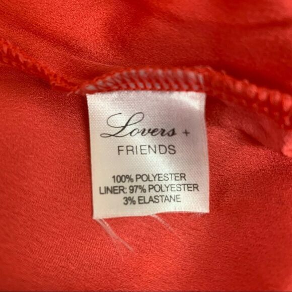 LOVERS + FRIENDS women’s red lace overlay racerback tank dress sz S - Picture 6 of 7